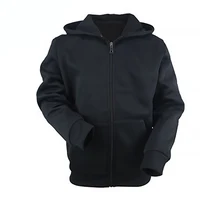 

Plain Black Color Zip Up Hoodies Custom Cotton Hoodie Mens Zip Sweatshirt