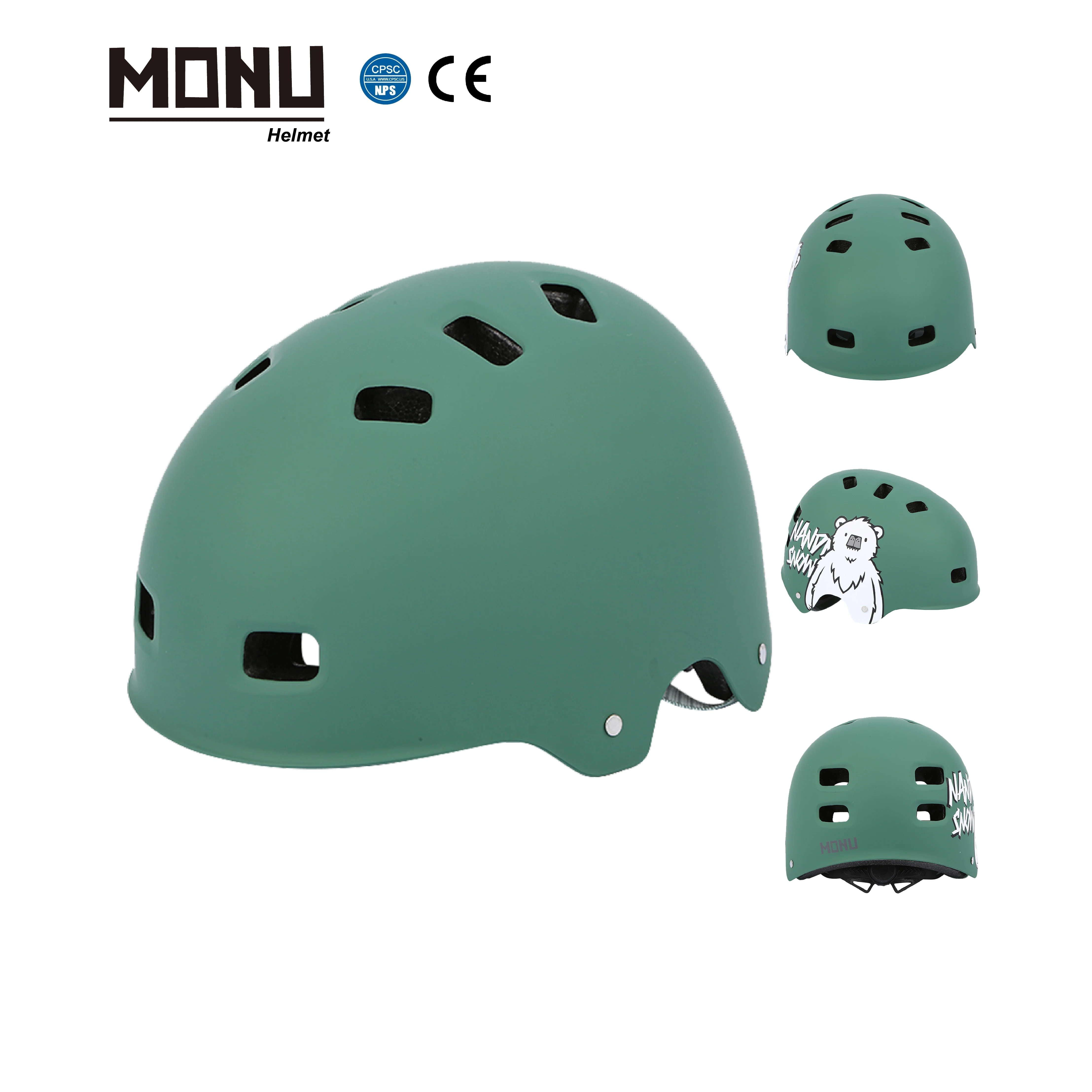 

MONU Wholesale Custom Skateboard Helmet for Adult Men Women Scooter Helmet With 12 Vents Skating Helmets, Black