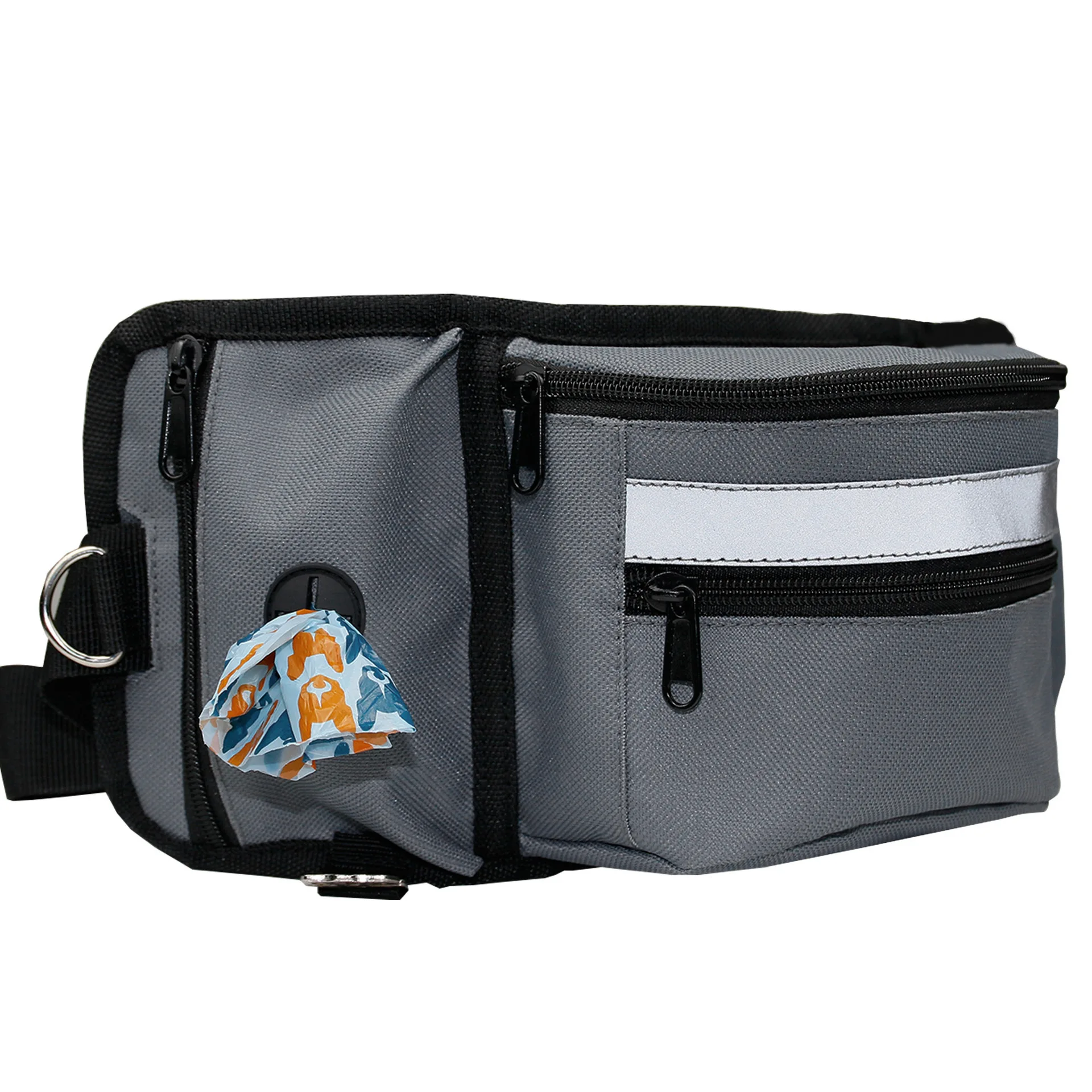 

Portable Cat Travel Bag Large Capacity Dog Hiking Sport Training Waist Bags Outdoor Multifunctional Training Pet Dog Food Bag, Black/grey