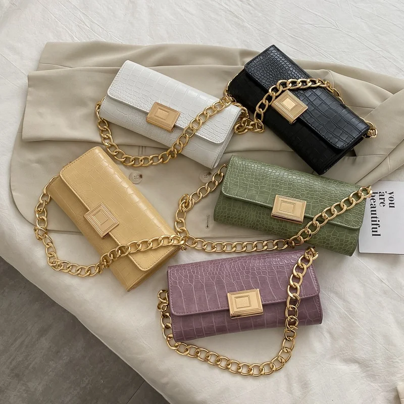 

Designer crocodile pattern chain underarm sling handbags and purses bags for women shoulder bag, Picture ladies hand bags