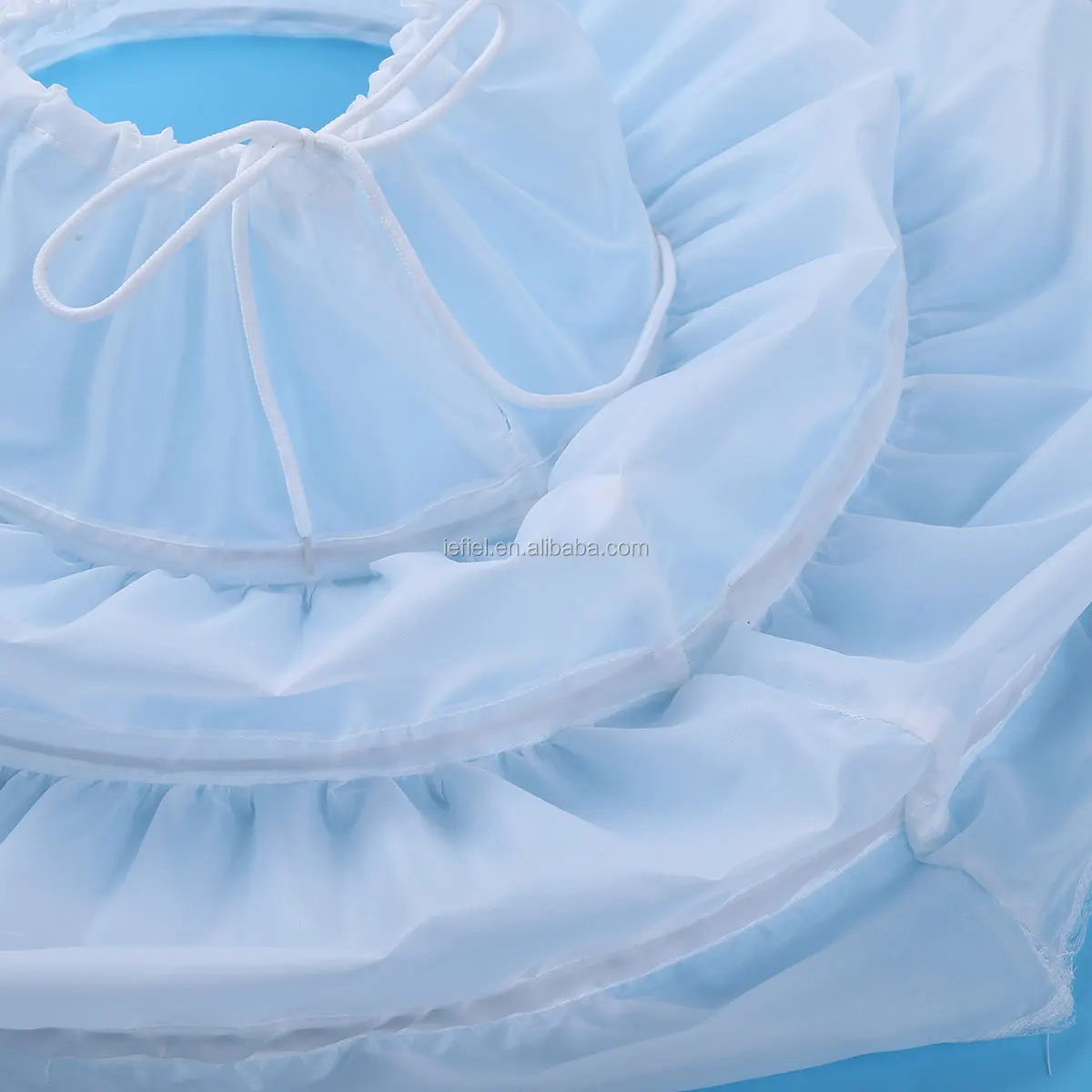White A-Line 3 Hoop 2 Layer Bridal Wedding Gown Dress Underskirt Petticoat W9x9