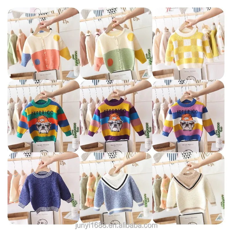 

Children's Sweater Knitted children's boy sweater Summer cartoon comfortable baby boy long sleeve sweater