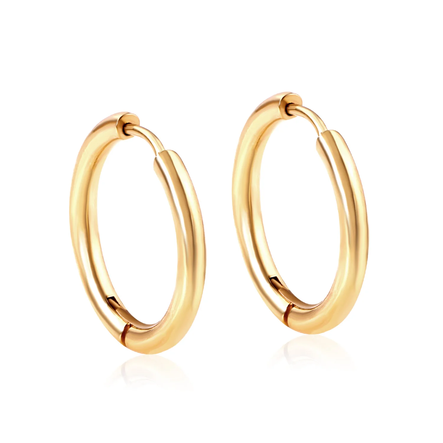 

2021 New Minimal Fashion 18k Gold Plated Stainless Steel Hoop Earrings Jewelry