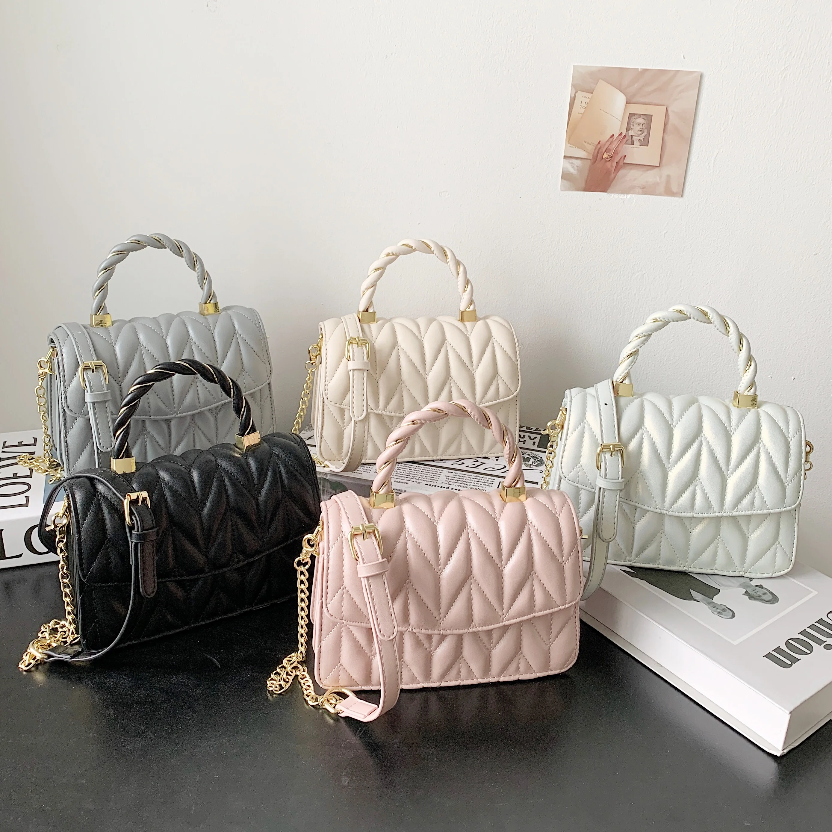 

2021 Hot Sale Fashion Trending Colorful Crossbody Purses Shoulder Bag Messenger Ladies Handbags For Women, Pink,white,blue,black,creamy white