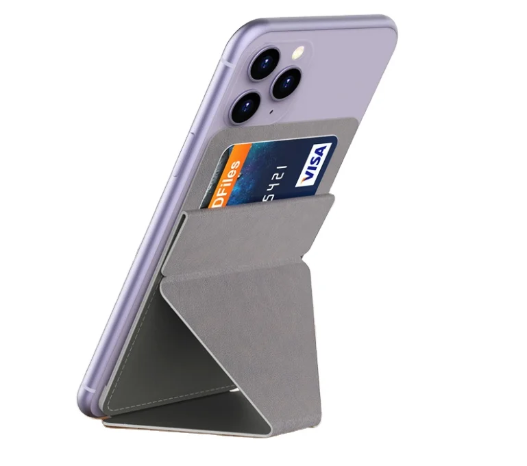 

Cell Phone Card Holder Stand Magnetic on Wallet Pu Leather Card Holder for Back of Phone 12