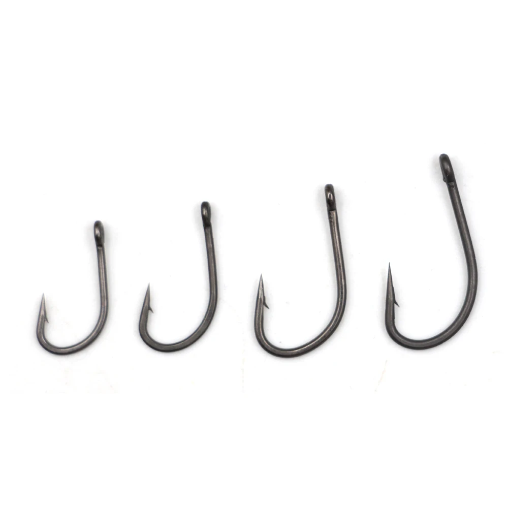 

China wholesale Gun smoking Grey Tef Coated Carp Hooks anti snag barbed cap hooks (10 Pack), Coffee, green, brown