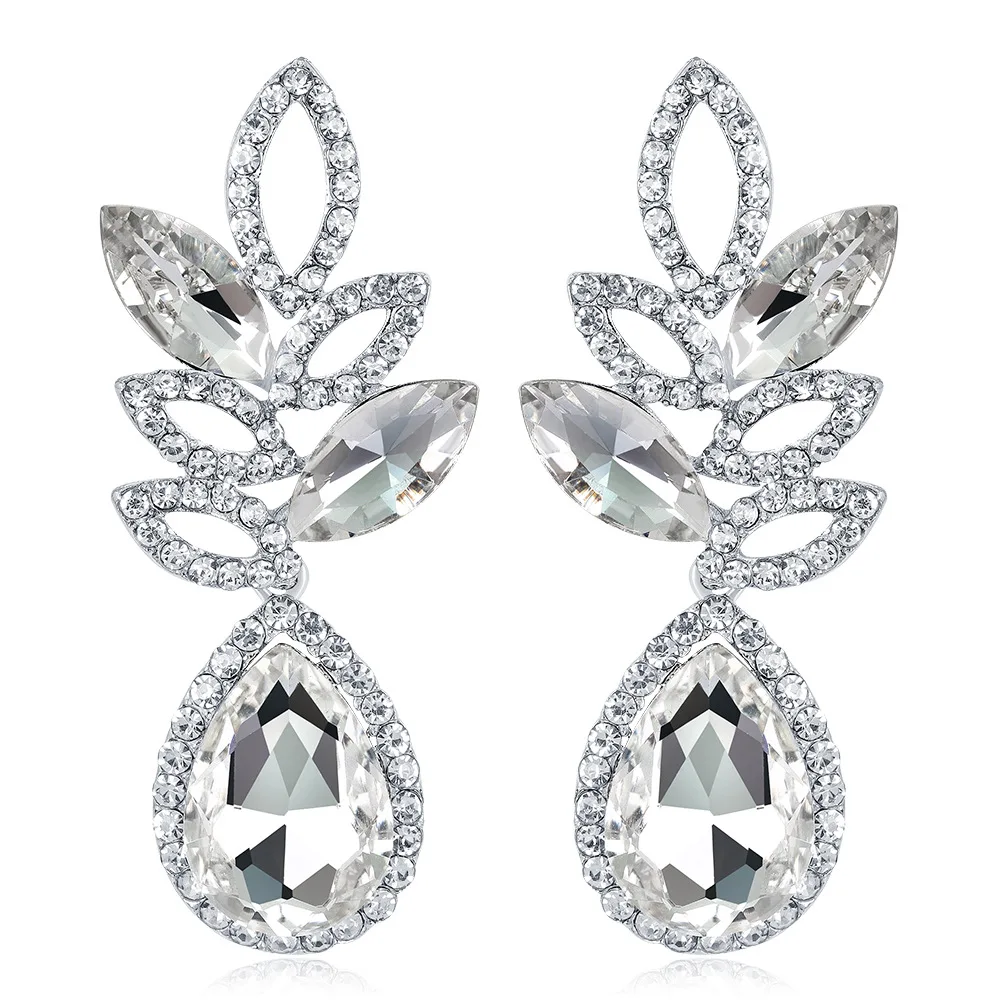 

Europe And America Retro Small Hoop Crystal Drop Earrings For Women