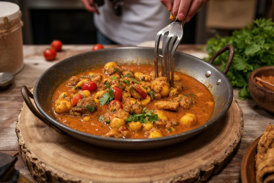 Sri Lankan chef preparing traditional cinnamon-infused curry