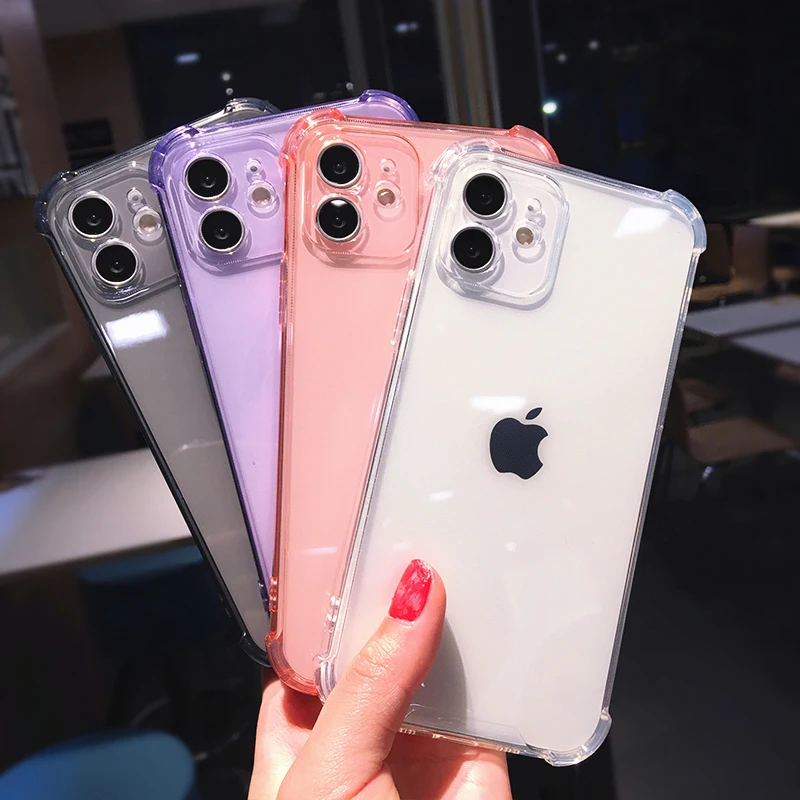 

Thick Shock-proof Clear Phone Cover Case for iPhone 12 Pro 11 XS Max XR 7