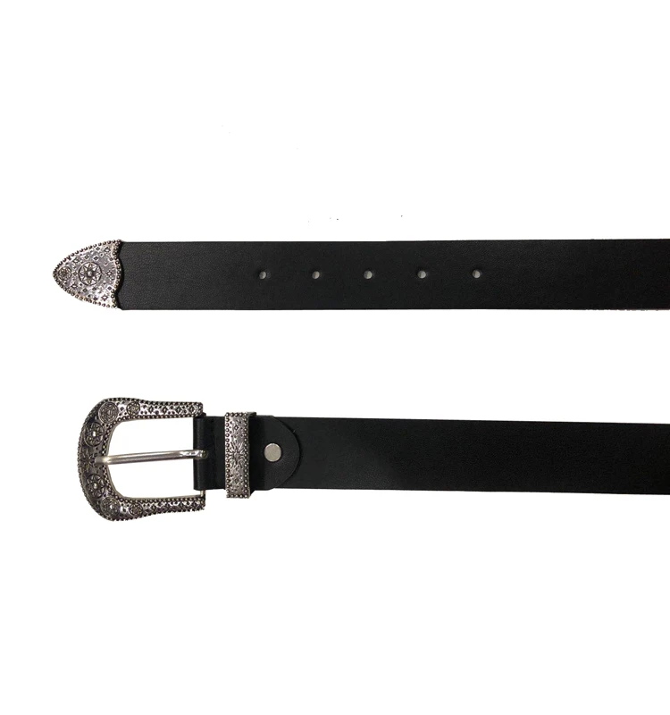 
Bronze buckle 3pcs set buckle PU leather women belt 