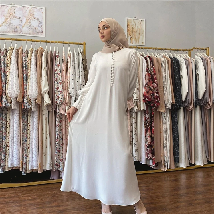 

High End Chiffon Corset Beaded Dress Hijab Long Maxi Ladies Islamic Abayas Muslim Dresses Dubai For Women