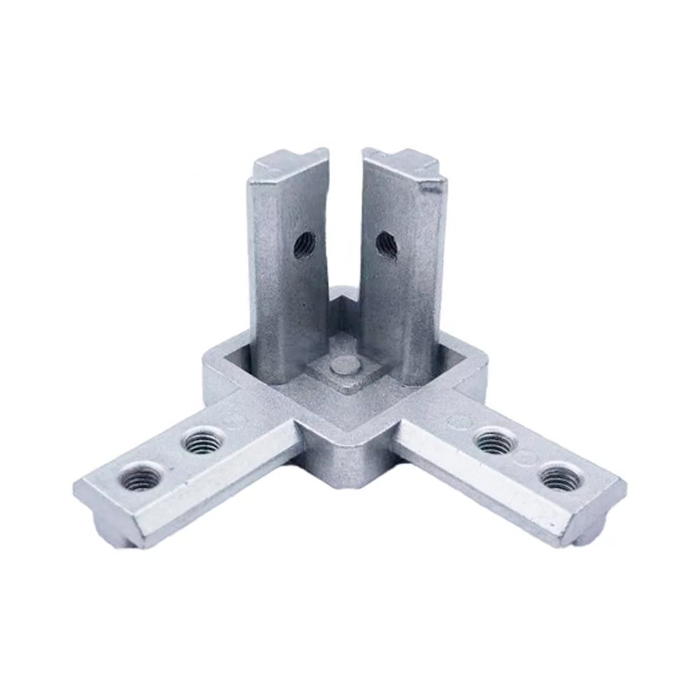 3030 Concealed 3 Way L Bracket Single-Side Silver T Slot Aluminum Profile Accessories Industrial Use Zinc Alloy