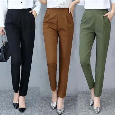 

Spring and autumn show thin high waist elastic women's pants thin pants wear Capris casual Leggings ecowalson