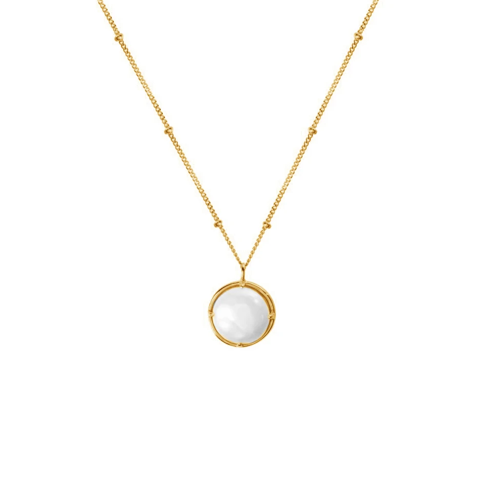 

hot sale new arrivals 925 sterling silver jewelry 18k gold plated nice manifest gold pearl pendant necklace