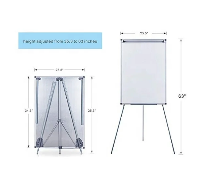 
Office school supplies dry erase magnetic foldable white board flipchart board mobile tripod flip chart stand 