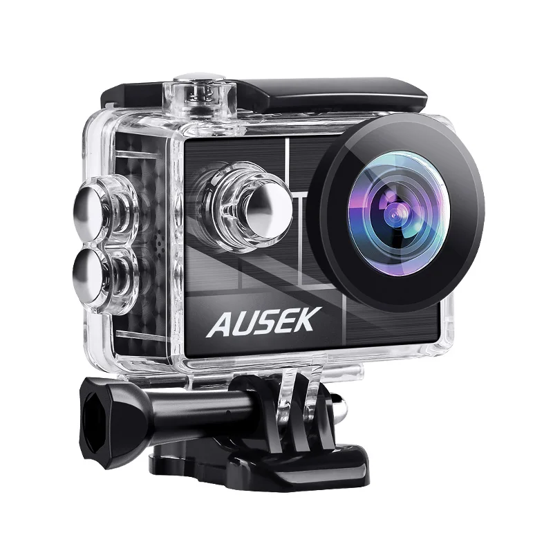 

4K WiFi Action Camera 24MP Underwater Waterproof Camera 170 Degree Wide Angle WiFi Sports Cam with Remote, Black