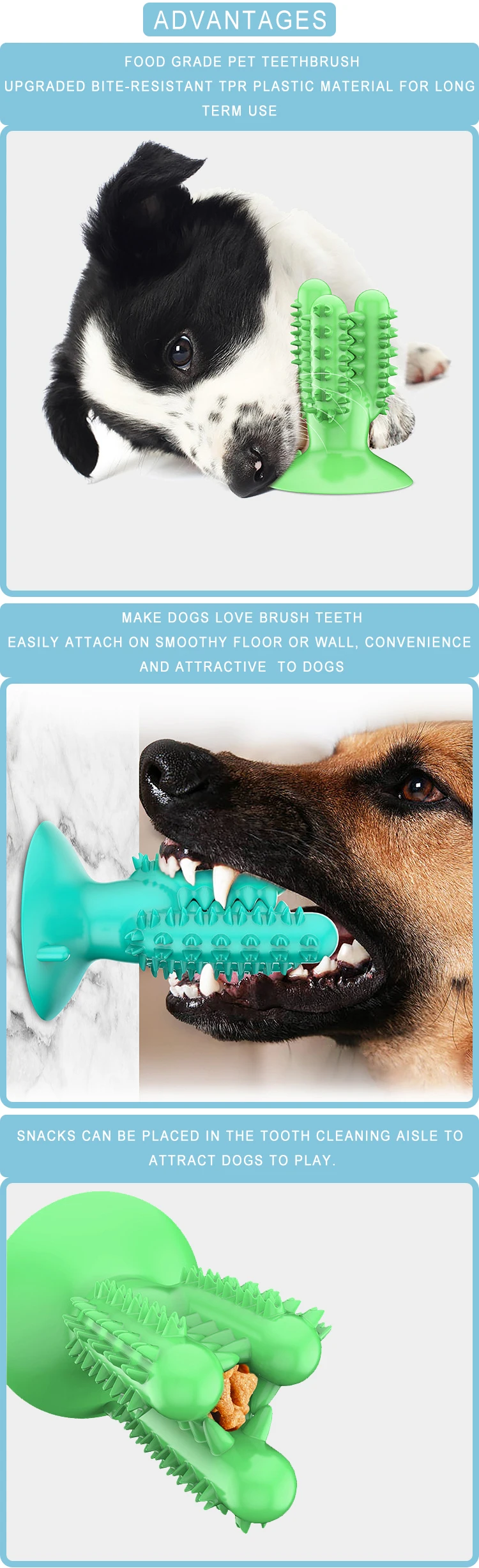 Dog Chew Toothbrush Dog Teeth Cleaning Toy Natural Dental Care Cleaning Stick With Suction Cup