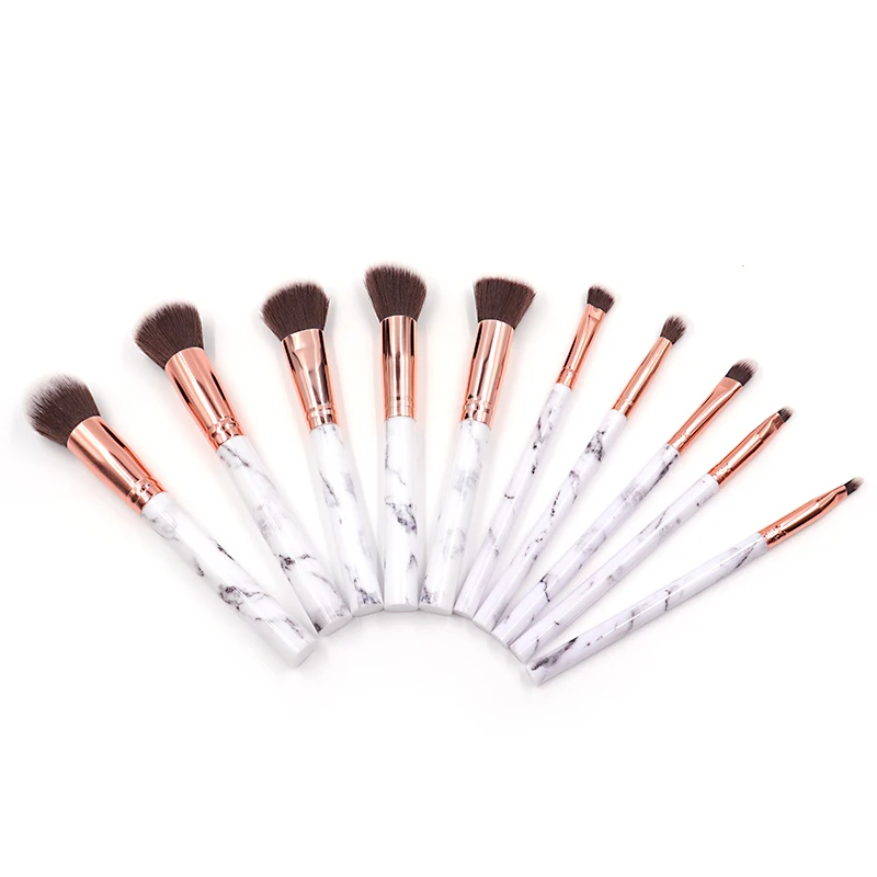 

Professional 10 marble makeup brush set without bag