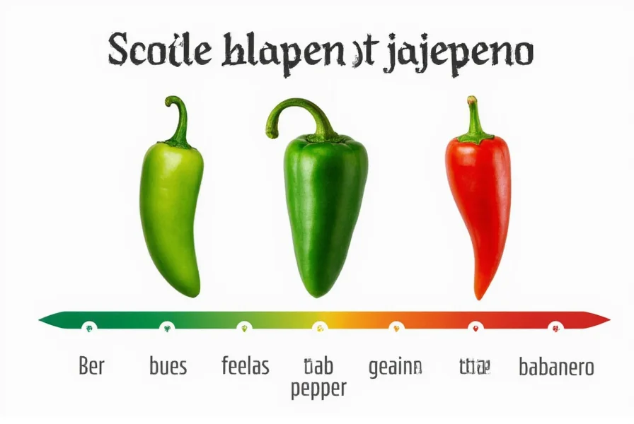 Visual representation of Scoville scale showing jalapeno position between bell pepper and habanero