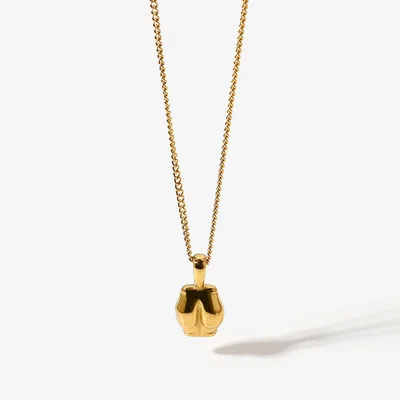 

Sexy Buttocks Body Pendant Necklace Cube 18K Gold Plated Stainless Steel Necklace Women's Necklace
