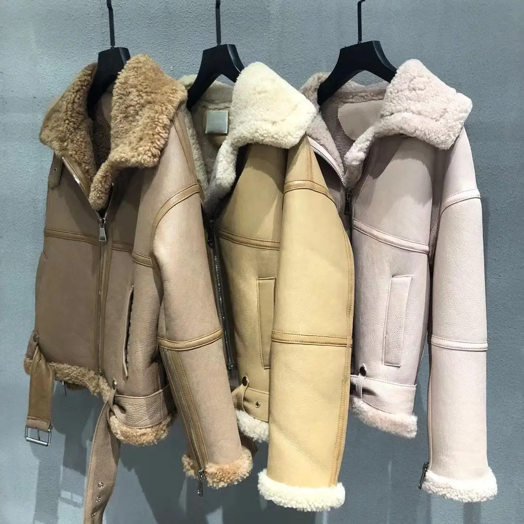 

New Winter and autumn shearling sheepskin woman coat jacket warm genuine leather lamb fur coat, As the picture or customized