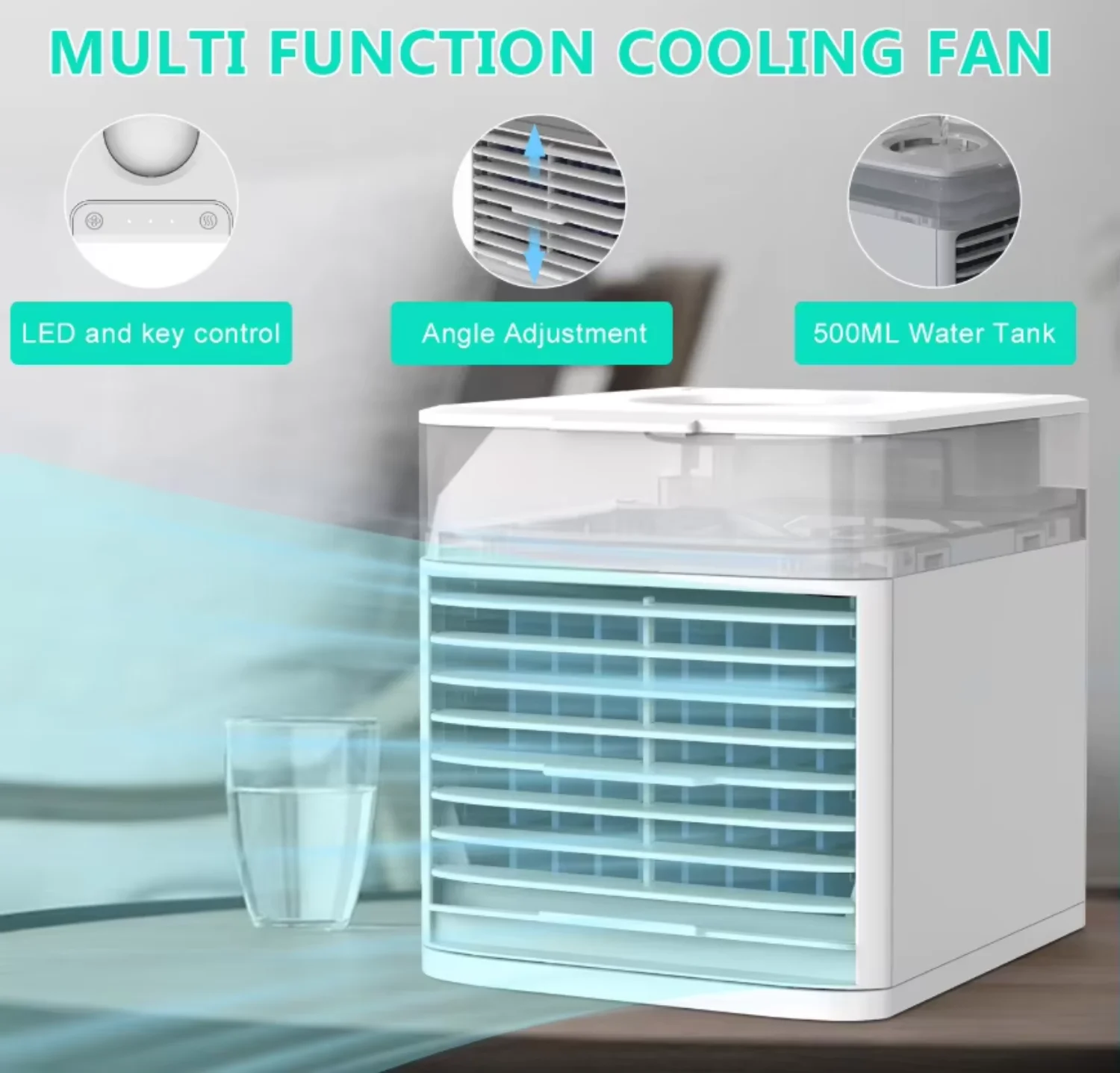 Bladeless Air Conditioner, Portable, 5-in-1, USB - detail 2