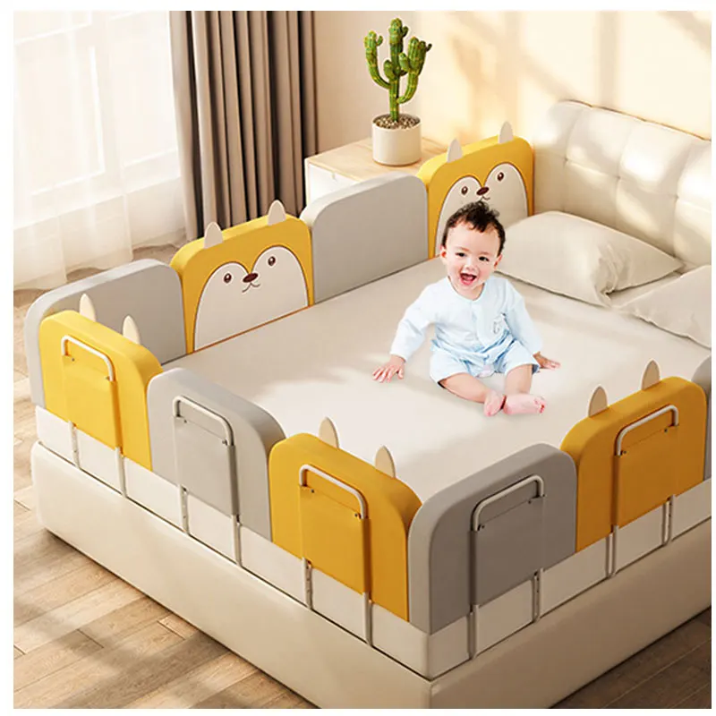 

Baby Protection Bed Rail Bumper, Modern Portable Bed Guard Rail/, Pink/gray/yellow