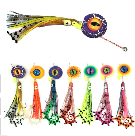 

Gorgons 60/80/100/120/ 150g Silicone Rubber Skirt Trailer Jigs Octopus Kabura Jigs tai rubber lures, 7 colors