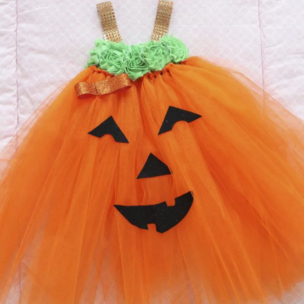 

Adorable Baby Pumpkin Costume Dress Up Toddler Girls Halloween Theme Party Tutu Dress 6-18 Months Autumn Winter 2018 Dresses