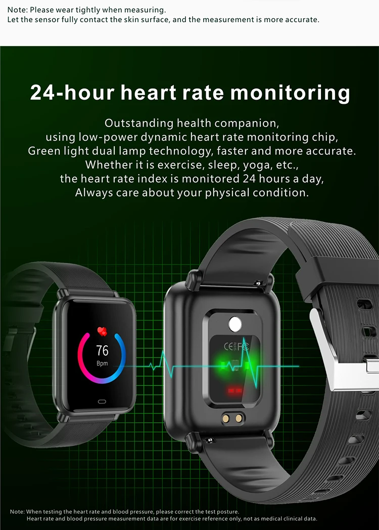 1.3 inch Q9T smart watch waterproof smart bracelet body temperature wristband with Daily reminder