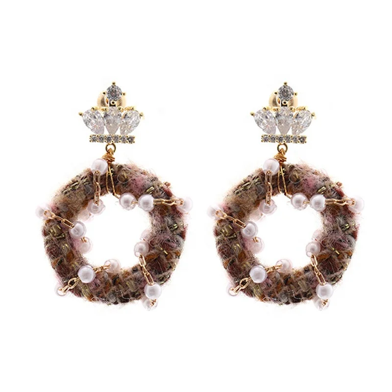 

Korea Earrings Pearl Beads Pendant Earrings Christmas Funny Earrings for Women Jewelry Gift