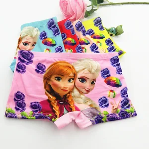 Milk Silk Cartoon 3D Printing Children's Flat Pants Ice Snow Princess kids girl's panties underwear 2