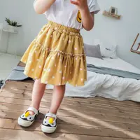 

Fashion Baby to Toddler Girl Yellow Polka Dot Skirt Kid Girl Spring Autumn Twirl Skirt for Birthday 1-6T
