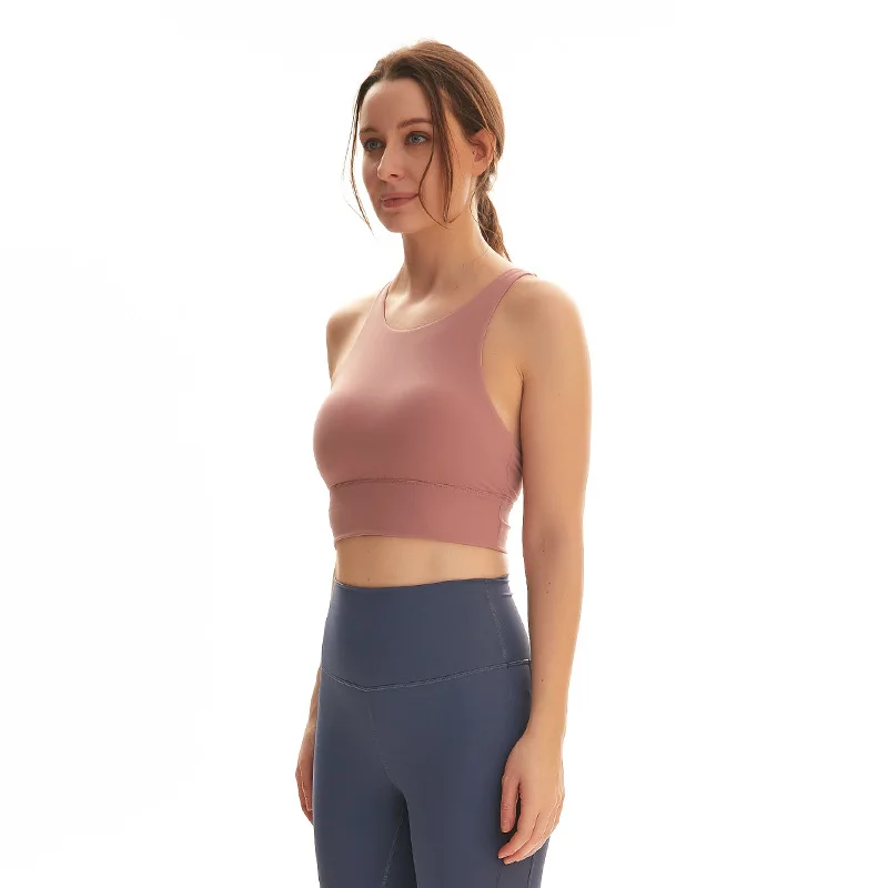 

Wireless Plus Size Nude Feeling Yoga Top Shockproof Fitness Women Sports Bra Top Gym