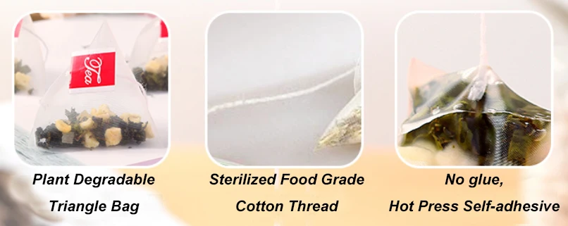 3g Private Label Chinese Dried Peach Oolong Apple Mixed Fruit Tea in Triangle Bags - 4uTea | 4uTea.com