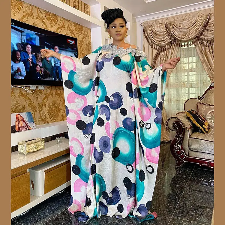 

2020 Turkey&American muslim abaya style latest digital printed rhinestone pattern, Picture color or customized