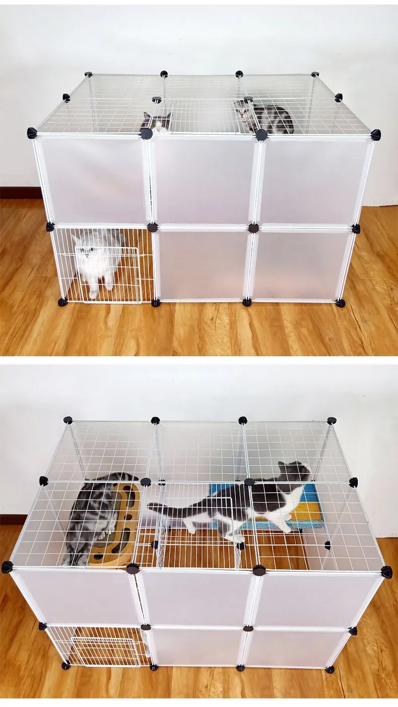 Multifunctional Diy Assembly Cat Cage Family Large House Double Layer