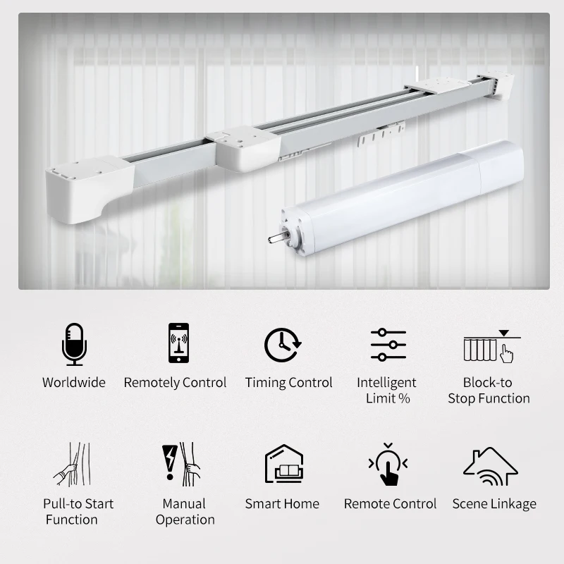 Zigbee Curtain Controller, Motorizada Cortinas Motor, Curtain Rails Sliding / Curtain Track Gliders - ANKUX.COM