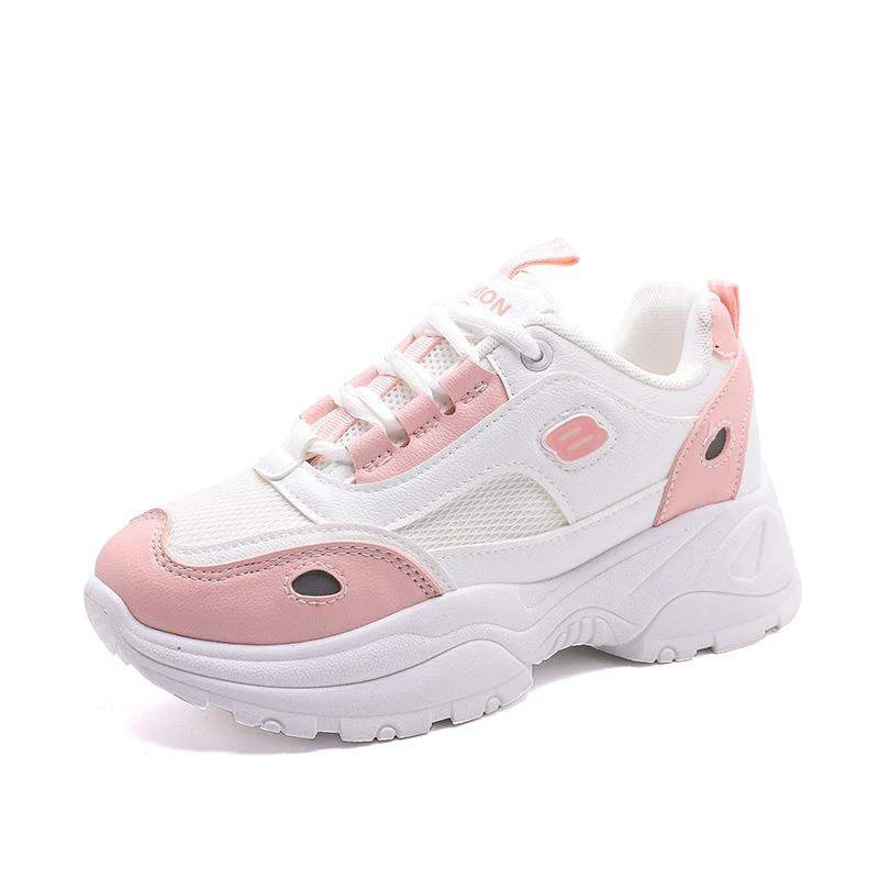 

New Material Comfortable Feet Protection Fashion Women Casual Sneakers Shoes Wholesale Sports Shoes, White,pink,black