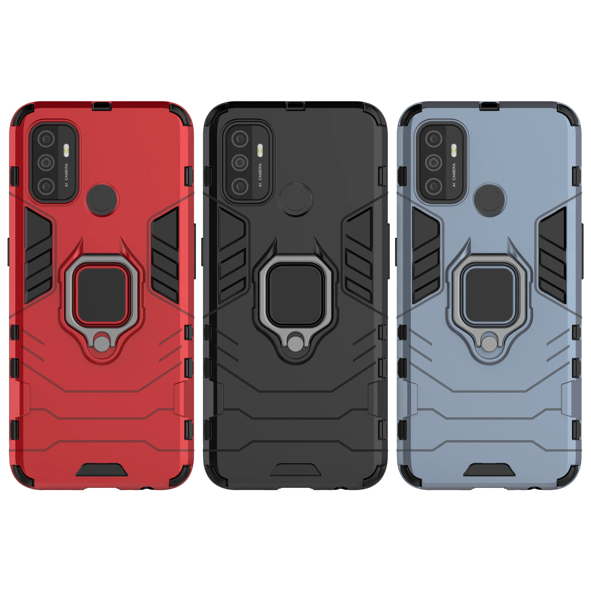 

For OPPO A53 Case Shockproof Magnetic Ring Stand Cover, As pictures