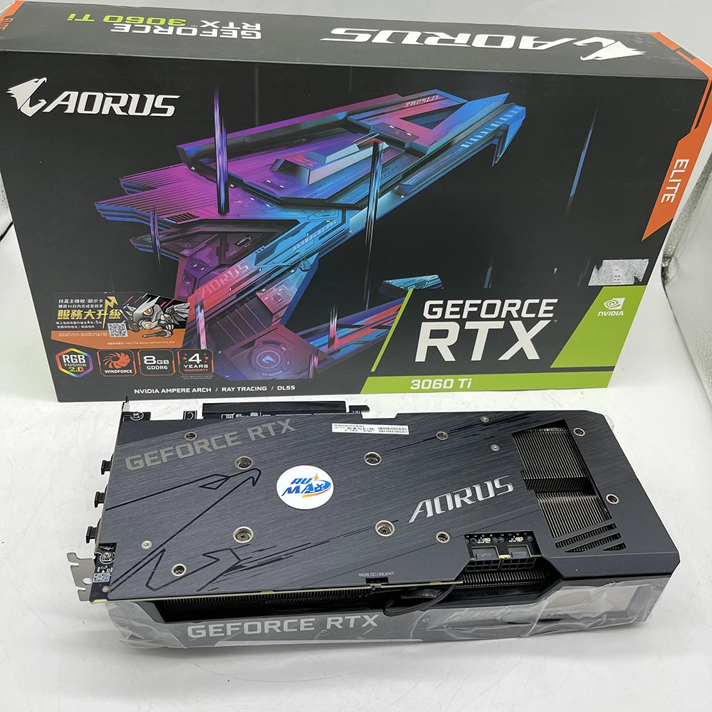 

Rumax Original AORUS RTX 3060 TI GIGABYTE RTX3060TI 8Gb GDDR6 Graphics Card with fast shipping