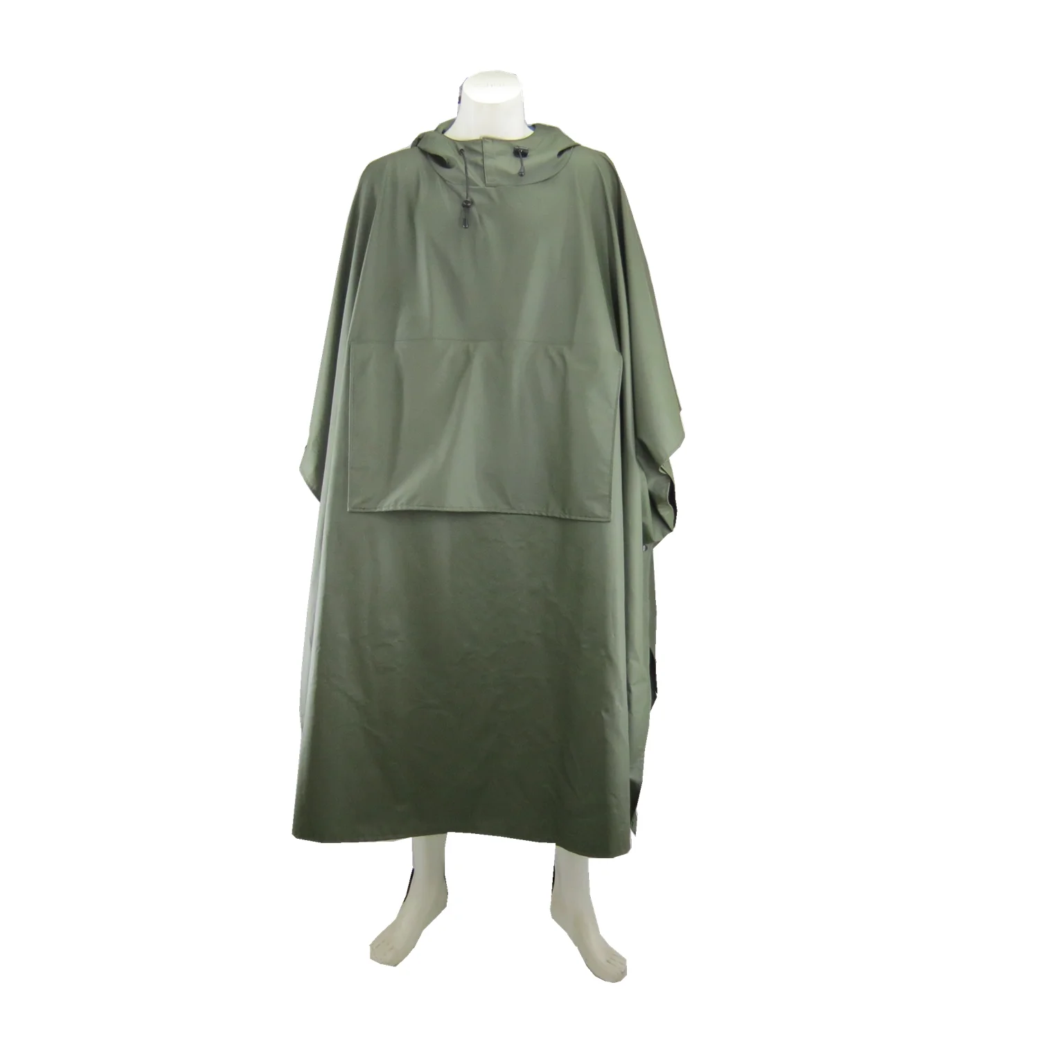 Hotselling Waterproof Hunting Pu Rain Cape Hooded Poncho Outdoor