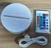3D Illusion Football Night Lamp 7 Color Change Touch White Crack Base Night Light