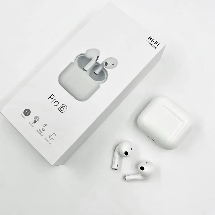 

pro6 earphone hands free bt 5.0 noise cancelling earphone earbuds touch controlled pro6 wireless earphones