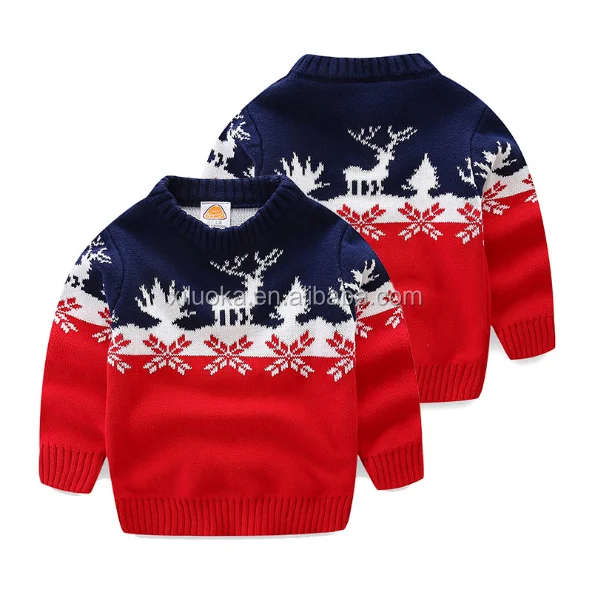 

High Quality Baby Girl Clothing Christmas Themed Elk PatternLong Sleeve Sweater, Picture
