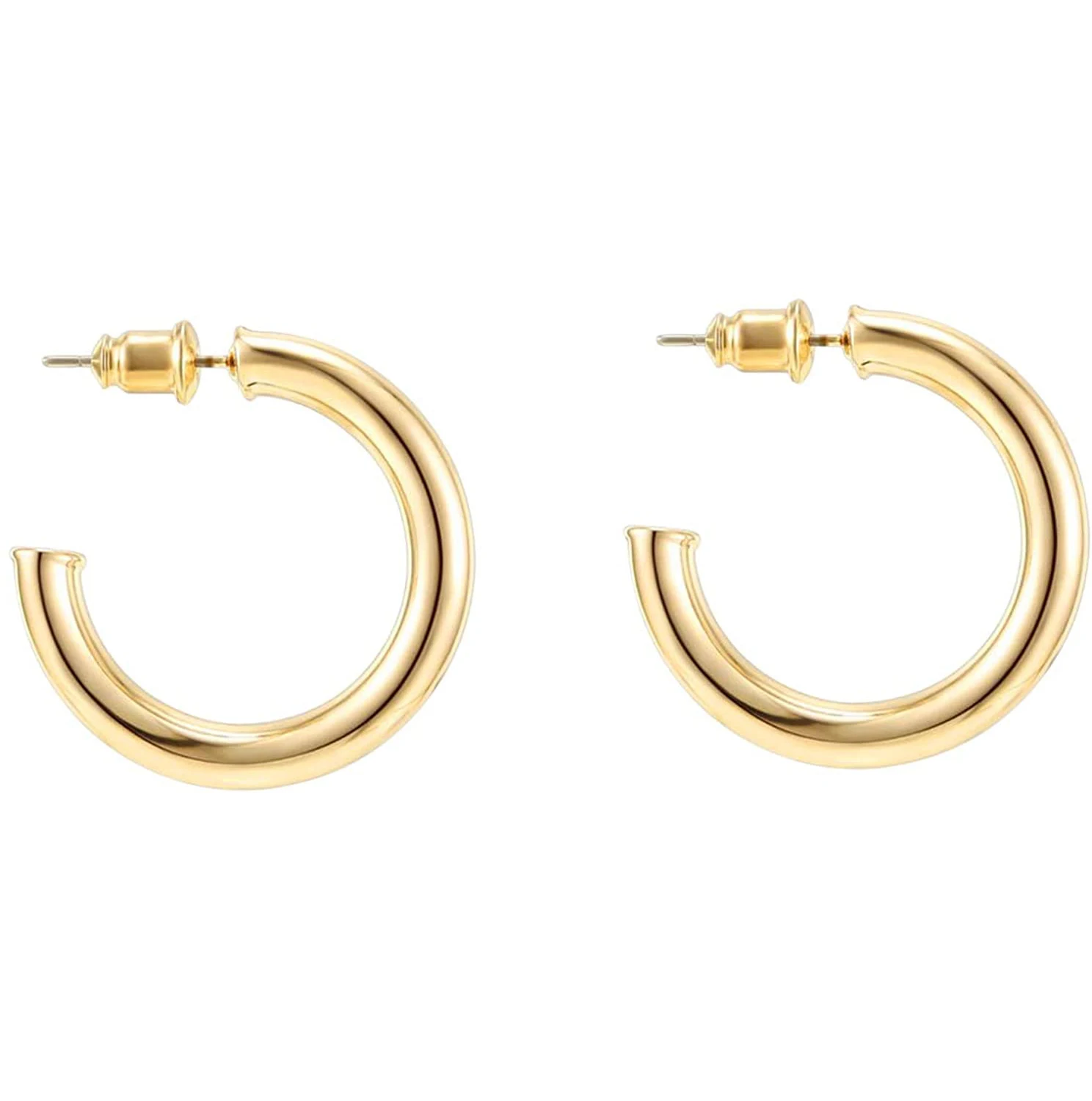 

Top Fashion Gold Plated Hoop Earrings For Women Thick Infinity Lightweight Hoop Earrings Set For Girls, Gold/silver/rose gold