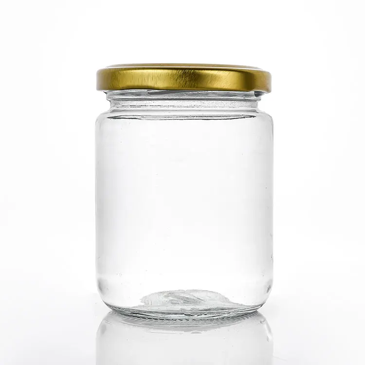 

Wholesale 16oz 200ml Wide Mouth Storage spice Bottle Glass jam honey jars in bluk With Metal Lids, Transparent