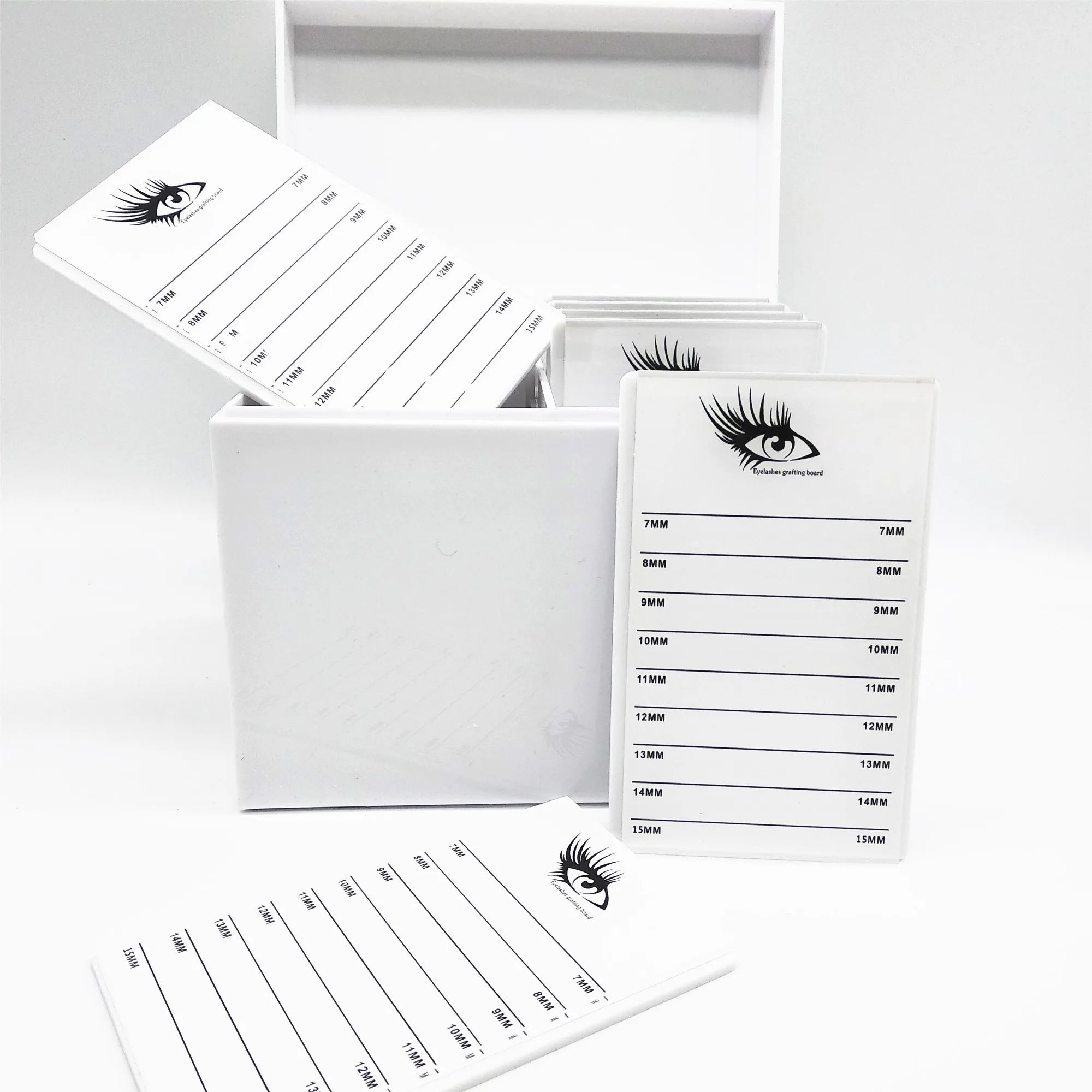 

High Quality Acrylic Lash Storage Box With 10 Pallet For Eyelash Extension With Private Label, White