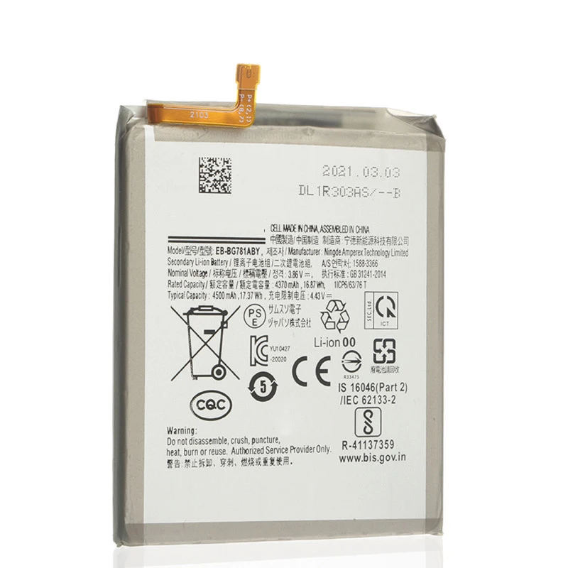 

For Samsung original A52 EB-BG781ABY Battery for Samsung GALAXY S20 FE 5G A52 Battery 4500mah