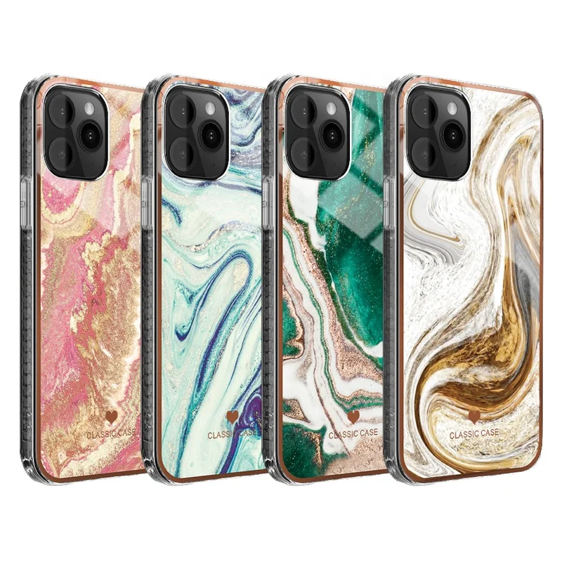 

Newest Shockproof Girly Electroplate Marble Glossy TPU Cell Phone Case for iPhone 12 11 pro max, Multi-color, can be customized